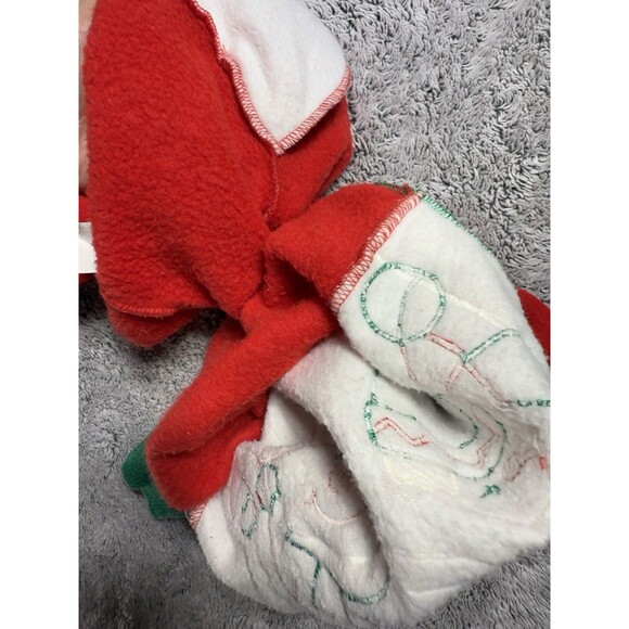 Vintage Baby Christmas Sweatsuit Hush Puppies Snowman Set 6/9M Red Green Fleece - Picture 10 of 10
